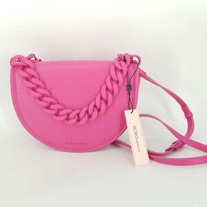BCBGeneration Magenta Chain Crescent Crossbody Purse NWT